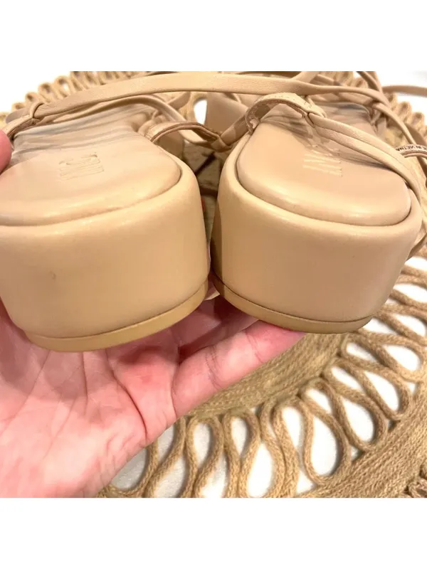INC Rexile Neutral Lace-Up Flatform Sandals Size 9 Tan - Image 10