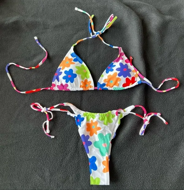 Boutique floral cheeky bikini set - Image 2