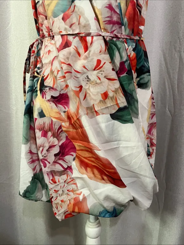 NEW! Floral Multicolor Sleeveless Wrap Dress bubble skirt - Image 4