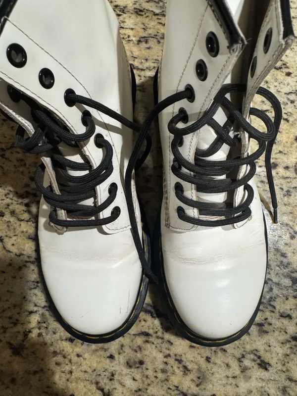 Dr. Martens White Patent Boots - Image 2