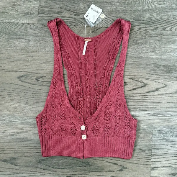 Free‎ People The Vest of Us Crop Knit Sweater Vest - Image 5