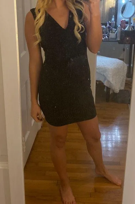 Sparkly Black Dress Size L - Image 3