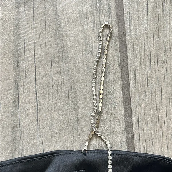 Zara Elegant Black Rhinestone StrapDress - Image 3