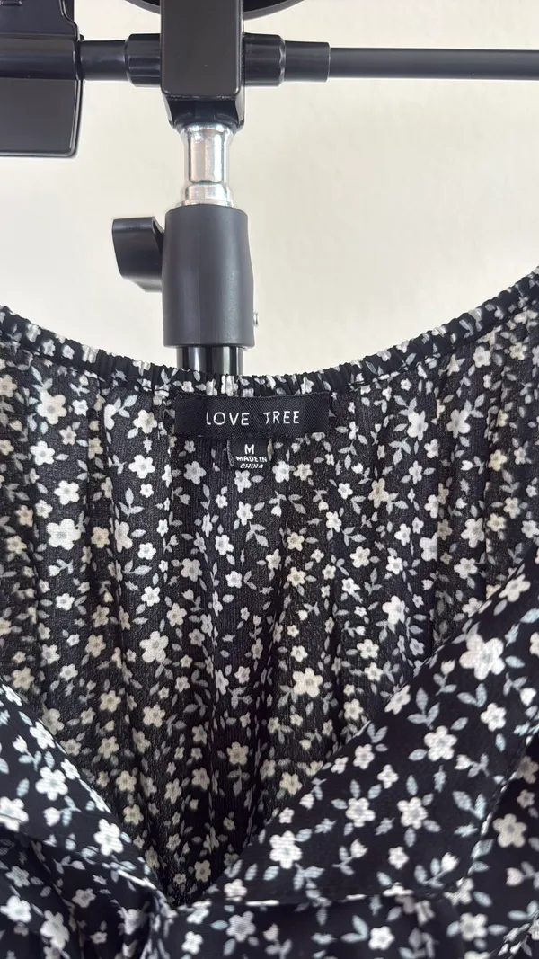 Love Tree Romper Floral Black Women’s - Image 2