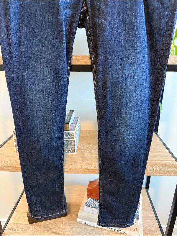 Express Mid-Rise Dark Wash Skinny Ankle Legging Jeans, 12 - Image 3