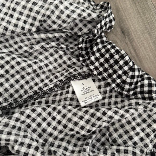 PacSun Kendall & Kylie Gingham Puff Sleeve Babydoll Mini Dress Size Small - Image 6