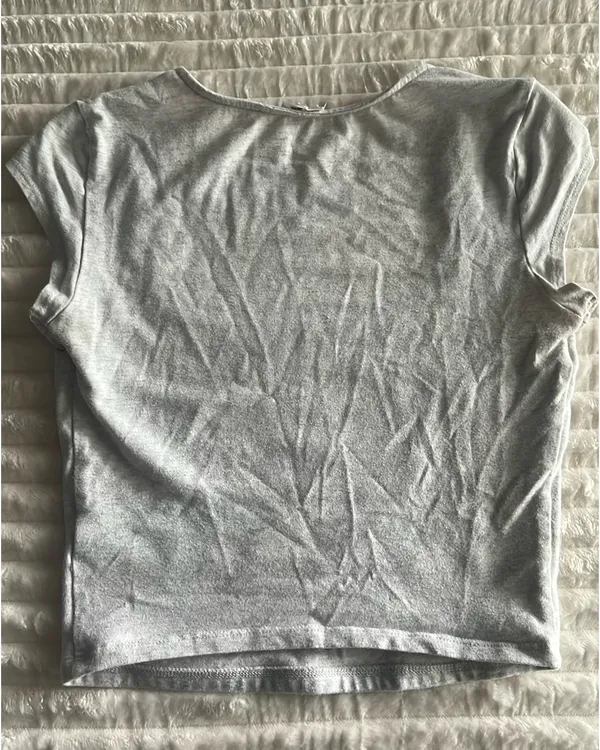 Garage Grey Crop Square-neck top - Image 2