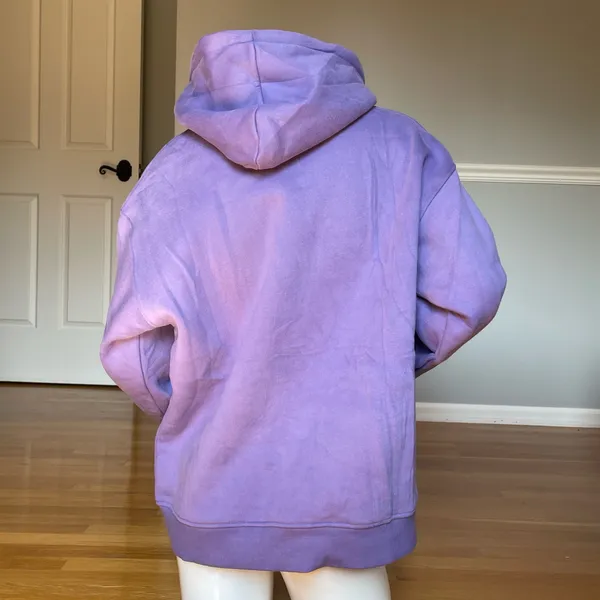 Moose Journeys Purple Fleece Pullover Hoodie Logo Kangaroo Pocket Size S - Image 3