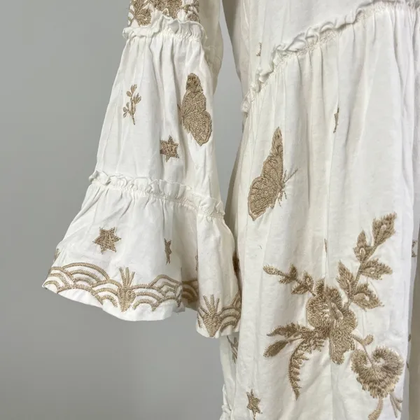 NWOT JOHNNY WAS Floral Embroidered Cotton V-Neck Knee-length Dress Size S - Image 5