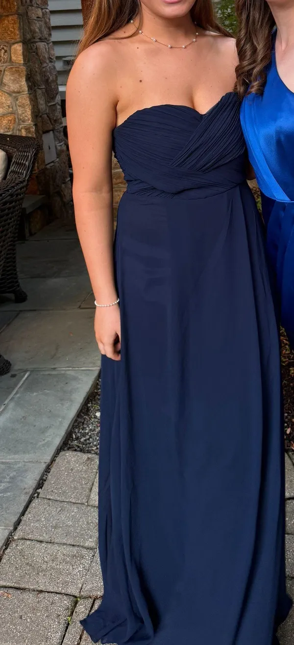 Lulus Navy Strapless Gown - Image 2