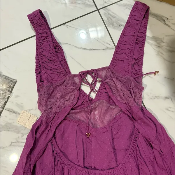 Free people spring fling romper size large purple NWT - Image 7