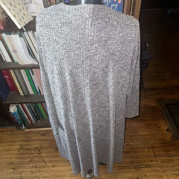 Lularoe heathered gray and white cozy M sweater coat - Image 2
