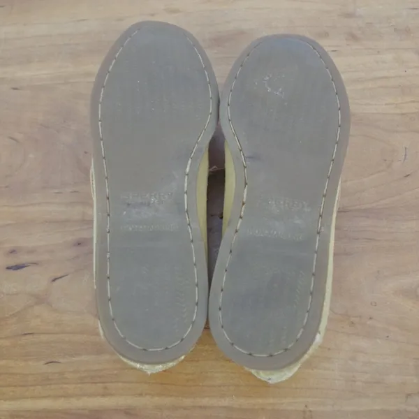 Ladies' Sperry Metallic Gold Sparkle Suede Sider Boat Shoes Size 8M - Image 3