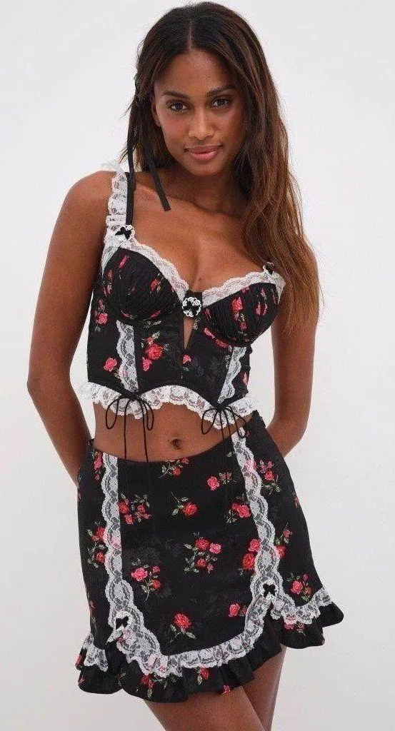 For Love & Lemons Black Mini Skirt - Image 4