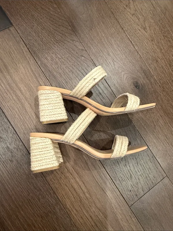 MADDEN GIRL Manor Block Heel Rafia Slides Size 9 - C73-003 - Image 6