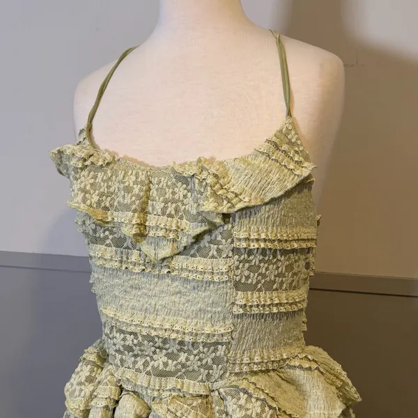 Cider Lace Ruffle Detail Asymmetric Mini Dress - Image 5
