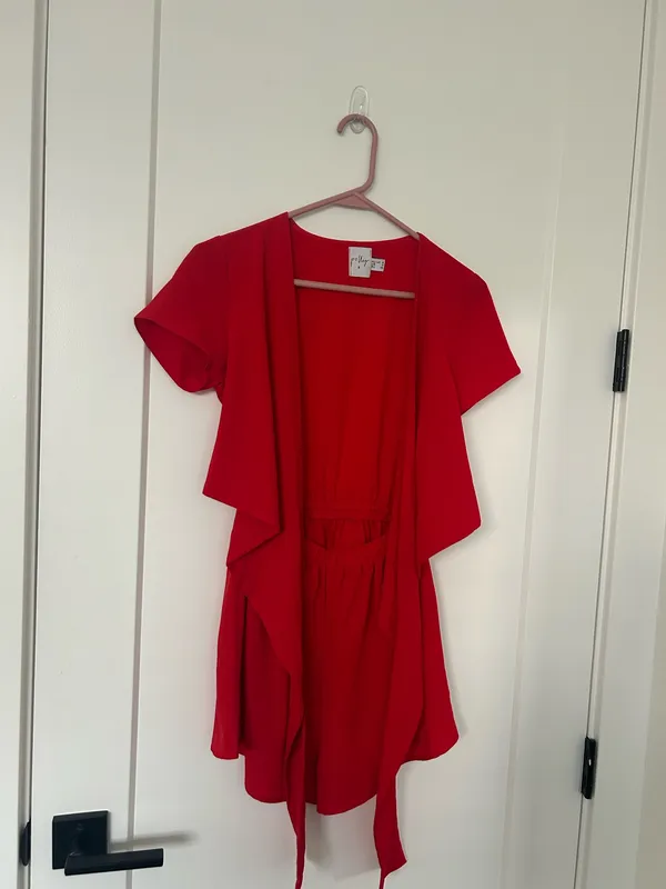 Princess Polly Romper Red Tie-Front - Image 3