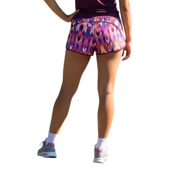 Reebok Pink/Purple Printed Running Shorts, L - Image 2