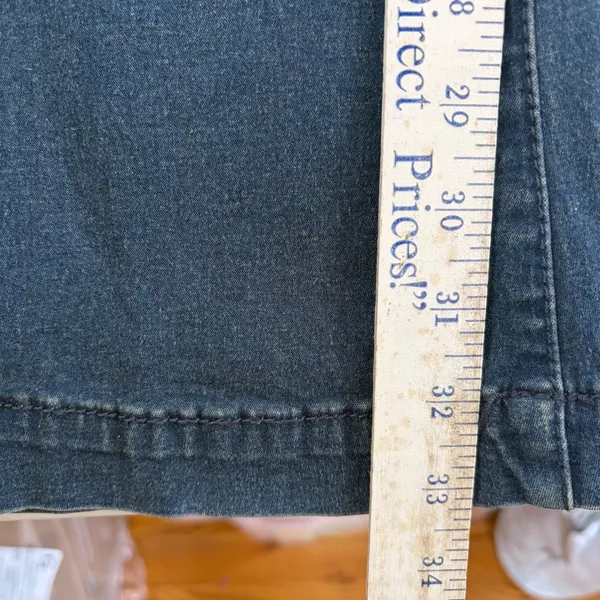 Free People Penny Pull On Flare Jeans Dark Wash Blue Denim Size 30x33 Bohemian - Image 11