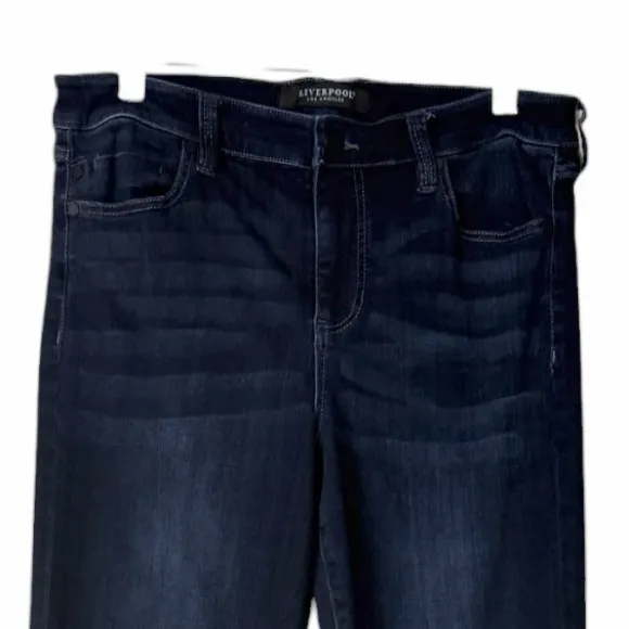 Liverpool Los Angeles Straight Leg Halifax Dark Wash Stretch Jeans Size 10 - Image 3