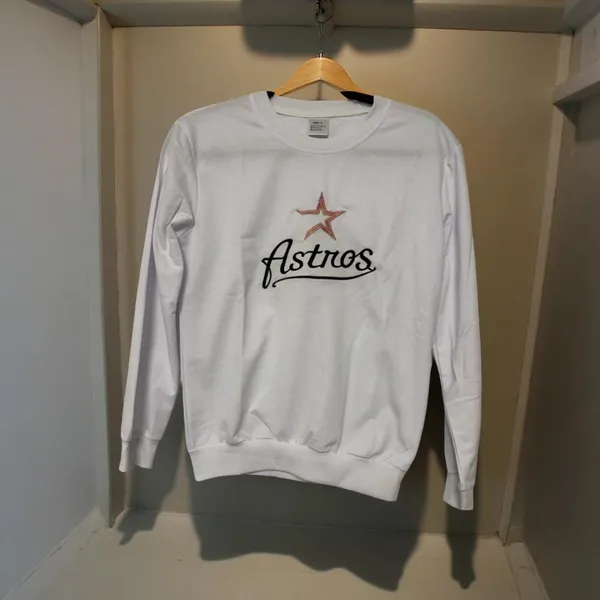 Houston Astros White Lightweight Baseball Sweater Mens Small BNWT MLB Tee - Image 2