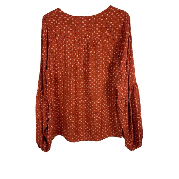 Universal Threads Orange Patterned Long Sleeve  Pullover Lightweight Top XS - Image 2