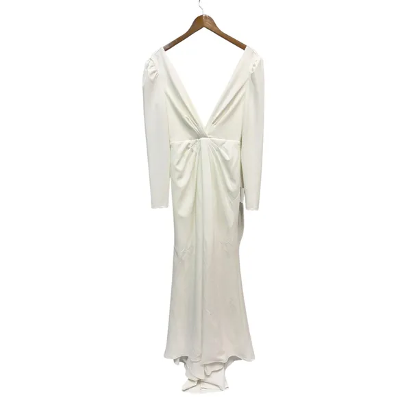 Lulus Stunning Romance White Long Sleeve Mermaid Maxi Dress size Small NWT - Image 4