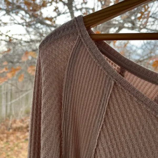 Free People We The Free Santa Clara Thermal Top Tan Size XS - Image 7