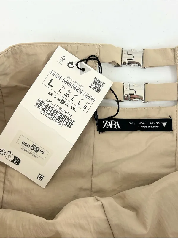 Zara Strapless Beige Jumpsuit Size L NWT - Image 9
