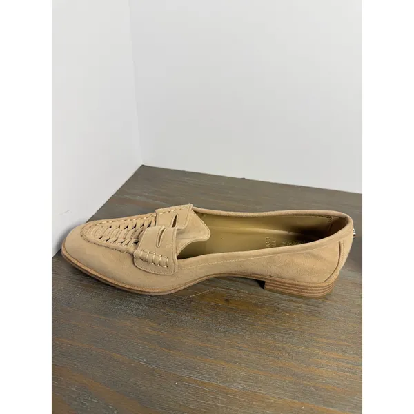 Vince Camuto Caylas Beige Suede Penny Loafers Woven Preppy Size 9‎ NWOB - Image 6