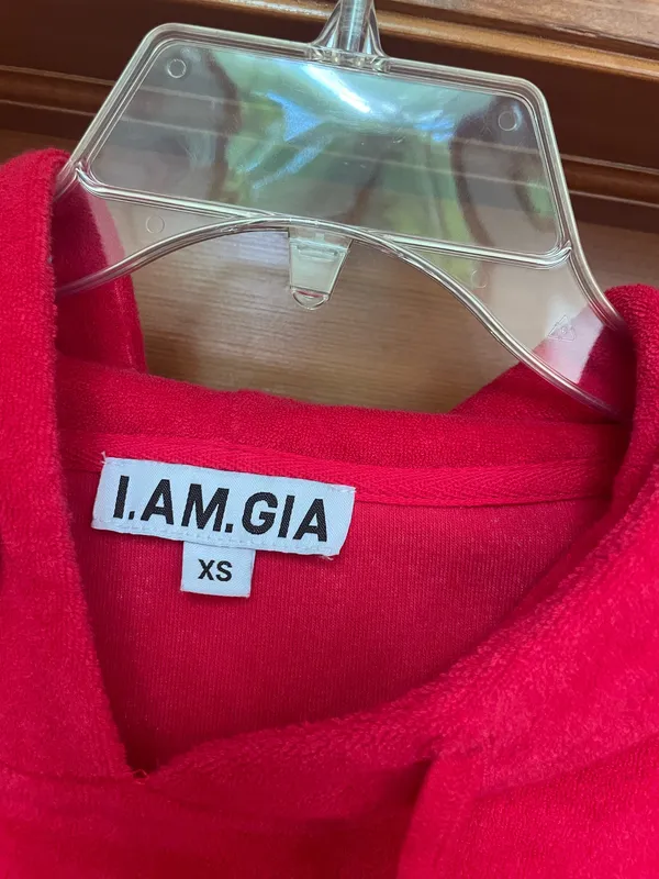 I.AM.GIA Red Crop Hoodie - Image 2