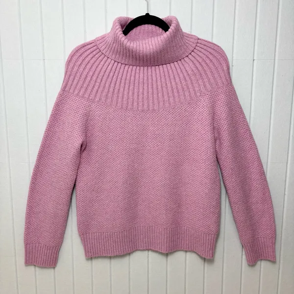 J. Crew Turtleneck Pink Cozy Soft Barbie Winter Sweater‎ Size S - Image 2