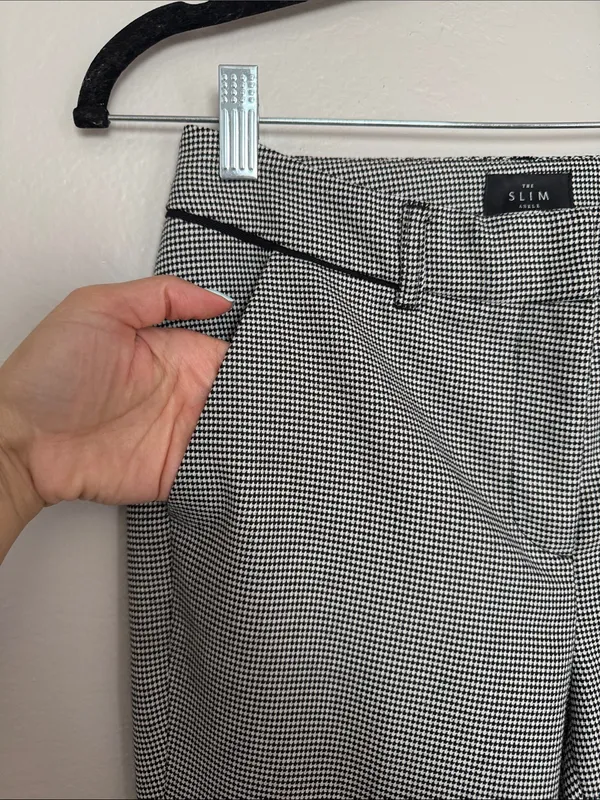 Whbm White House black market Slim ankle Dress Pants black white 2P petite - Image 3