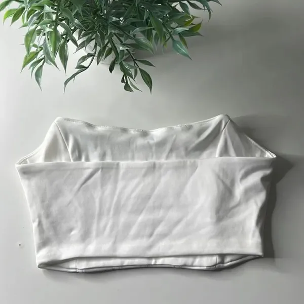 White silky bandeau pullover tank top. Size small. - Image 5