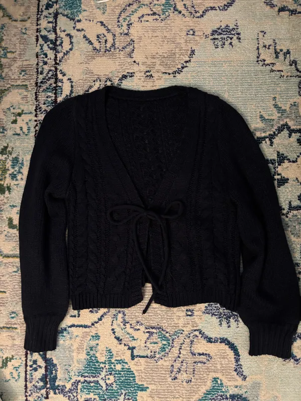 Navy Cardigan Black - Image 2