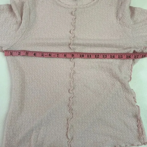 Sanctuary Pink Textured Long Sleeve Top Women’s XL Lettuce Hem Ruffle Edge - Image 4