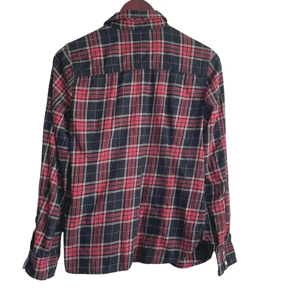 Tommy Hilfiger Women Dark Academia Preppy Plaid Button Down Shirt S Red Heritage - Image 2