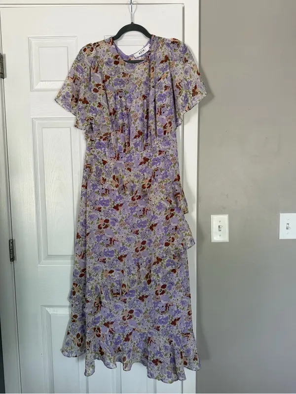 ASTR The Label Purple Lavender Ruffle Floral Maxi Dress Cottacore - Image 8