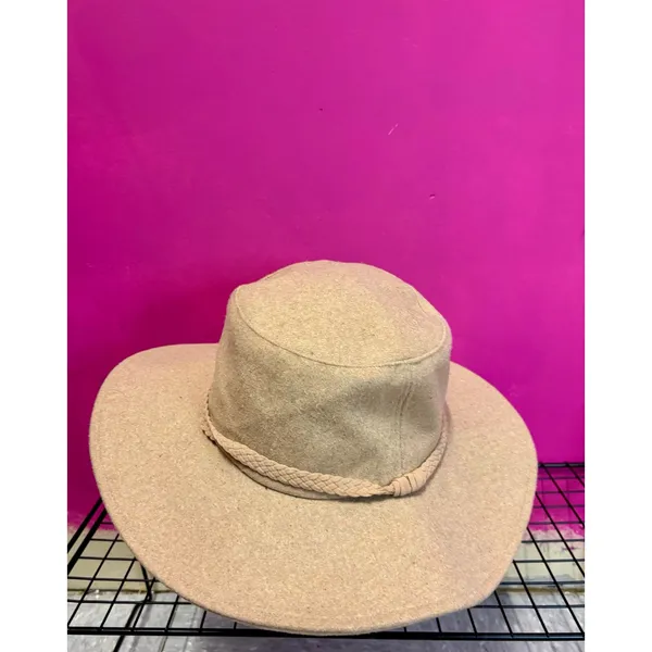 Universal Threads Tan Wide Brim Fedora Hat Camel Felt Boho Style - Image 5