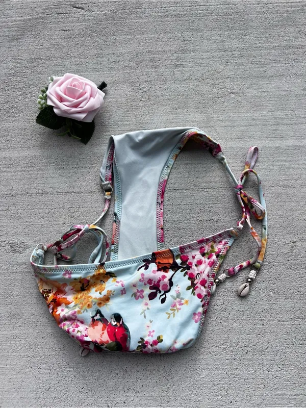 Zimmermann Mint Floral And Birds Side Tie Woman’s Bikini Bottoms size 2-4 - Image 8