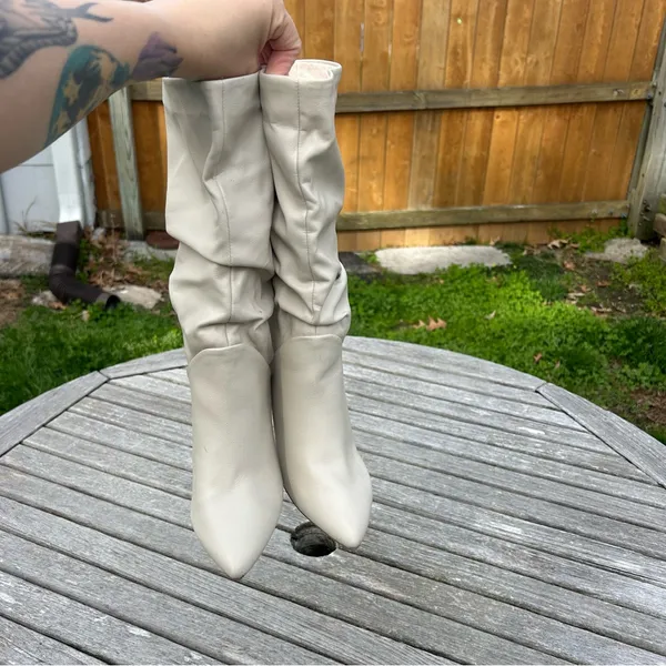 DV DOLCE VITA Women's Wandah‎ Slouch Dress tall Boots Ivory White size 6 - Image 9
