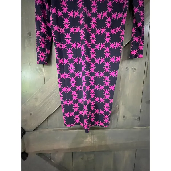 Lilly Pulitzer‎ Gretchen Navy Pink Frog Print V-Neck Dress XS Preppy Whimsical - Image 7