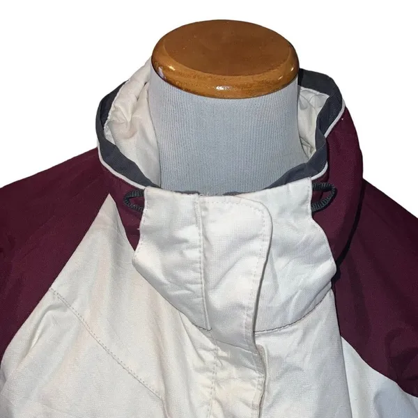 columbia sport‎ women white burgundy red winter ski jacket xl5865 large STAINS - Image 2