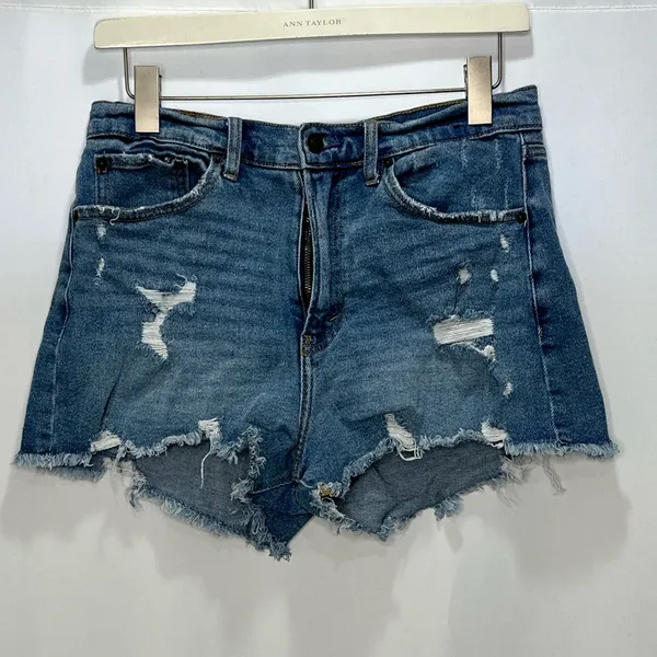 Abercrombie & Fitch High Rise Distressed Denim Cutoff Shorts - Image 2