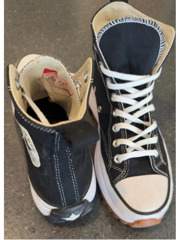 CONVERSE Run Star Hike High Top Sneakers Unisex 7 Black White Platform - Image 4