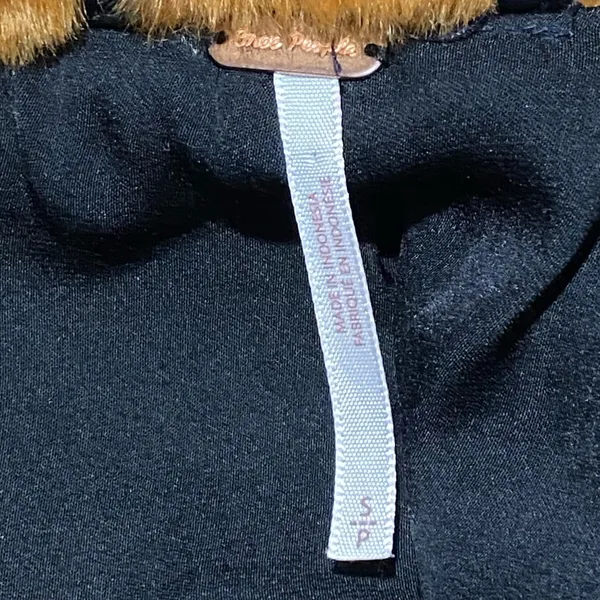 Free People $168 Faux Fur Furry Bomber Jacket Terracotta Golden Brown Size S - Image 12