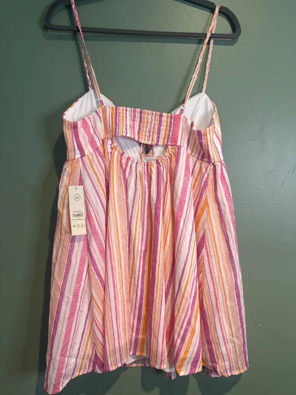 No Boundaries Women's Medium Striped Sundress NWT 100% Cotton Sleeveless - Image 6
