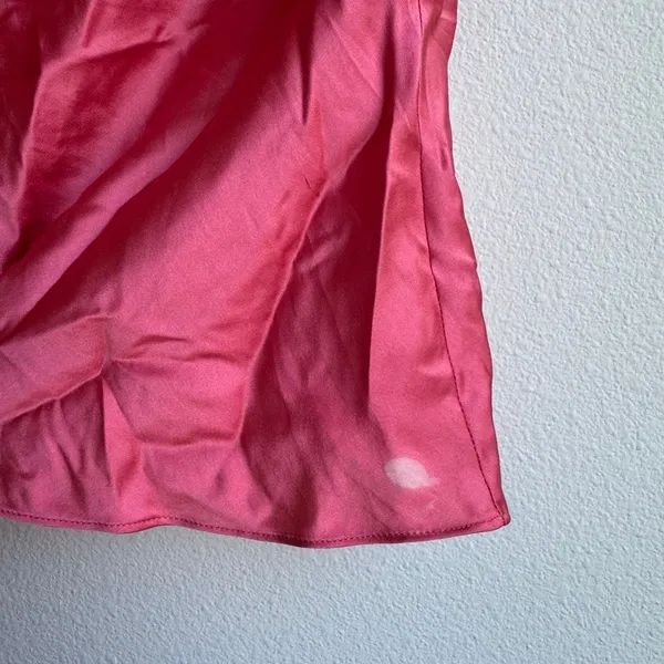 Vintage Silk Cowl Drape Neck Camisole Y2K Tank Pink Office Wear Size 6 Small - Image 3