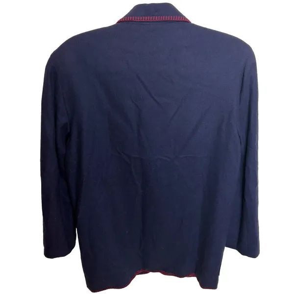 Vintage The Limited Women's Wool‎ Blend Long Blazer Jacket Navy Size S Academia - Image 2