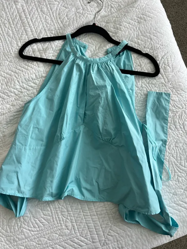 ZARA Light Blue Halter Neck Sleeveless Top - Image 3
